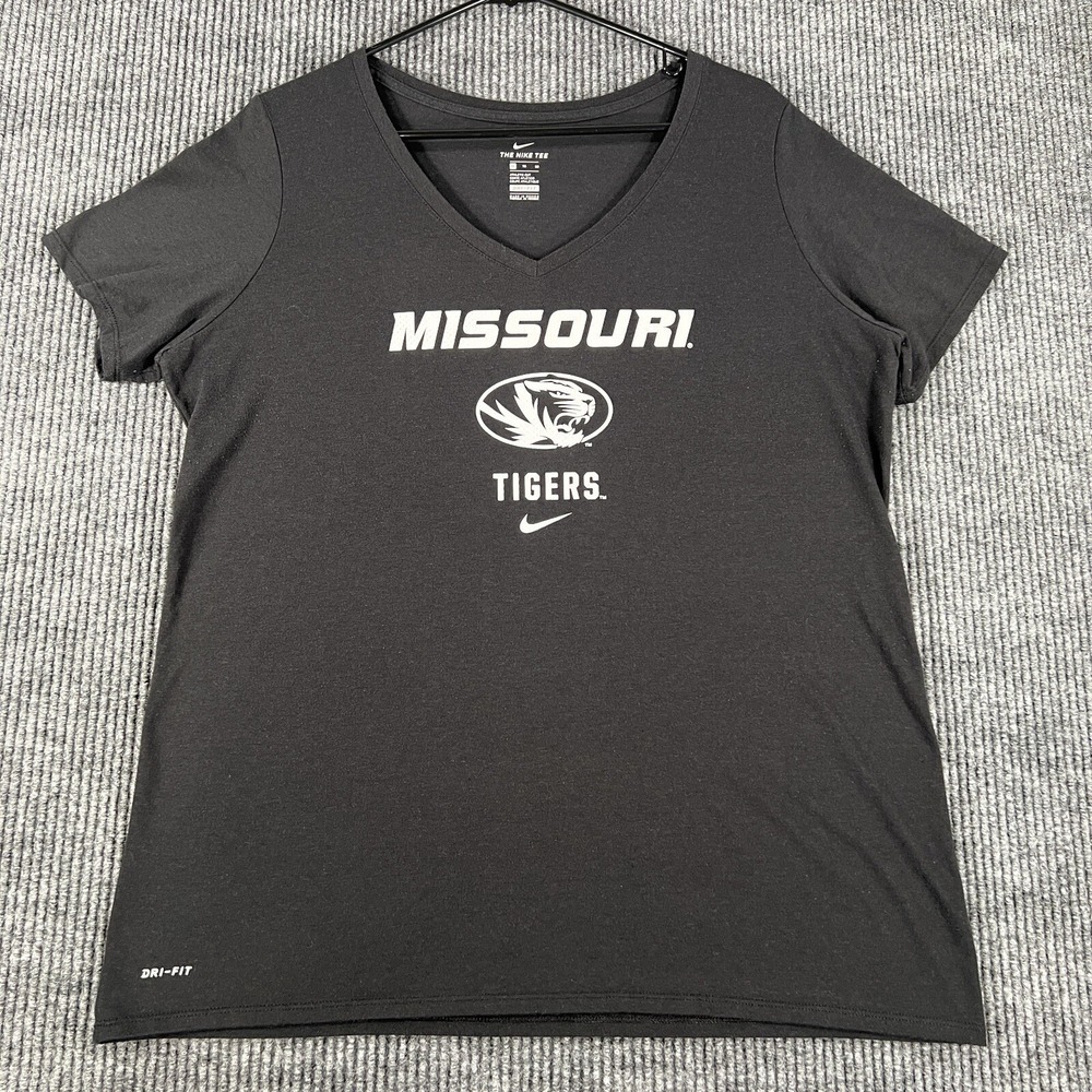 Missouri Tigers Mizzou Shirt Nike Womens XL Extra Large Black Short Sleeve